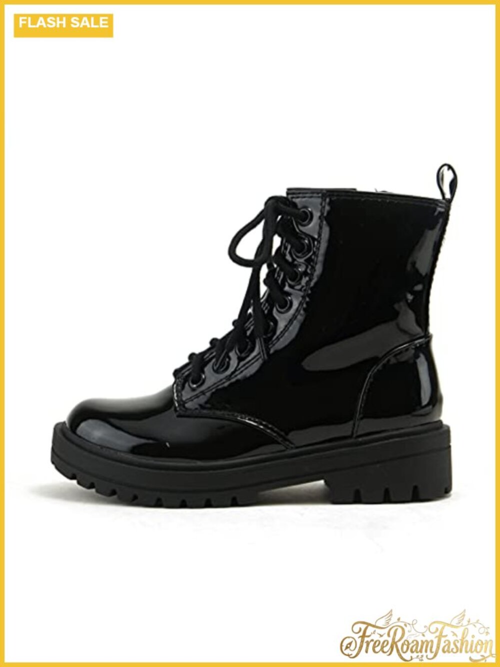 Lug Sole Combat Ankle Bootie Lace Up Side Zipper Block Heel Boot